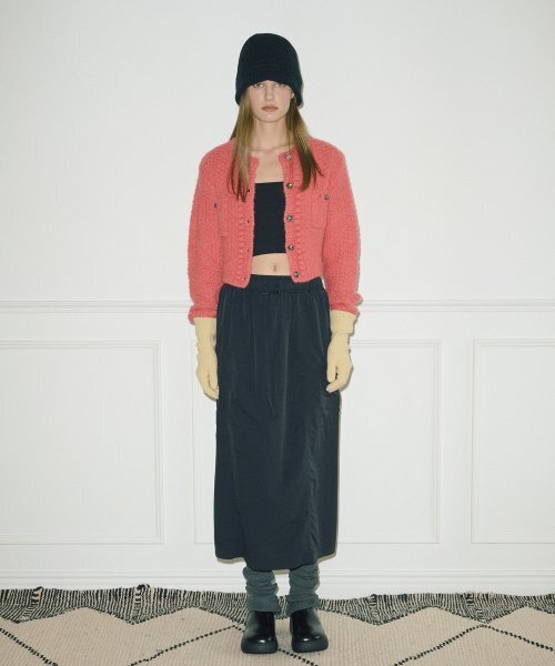 ETMON(エトモン)の「Tweed Pocket Knit Cardigan Coral Pink(カーディガン/ボレロ・レディース・その他・FREE)」の5枚目の写真