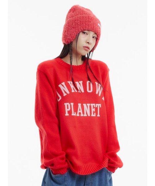 UNKNOWN PLANET(アンノウンプラネット)の「バスティロゴニットレッド(ニット/セーター・レディース・その他・FREE)」の3枚目の写真