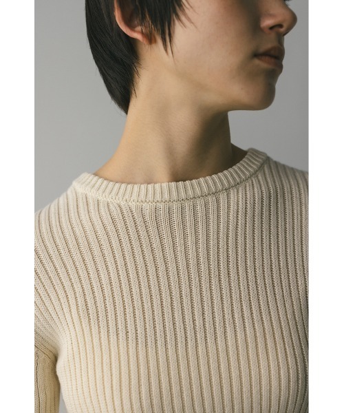 STYLEMIXER（スタイルミキサー）の「チュールフリンジペプラムニット（ニット/セーター・レディース・ブラック系その他/グレー/アイボリー・FREE）」の7枚目の写真