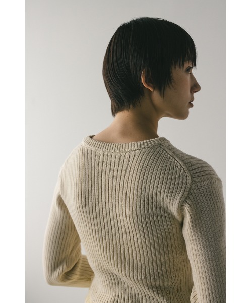 STYLEMIXER（スタイルミキサー）の「チュールフリンジペプラムニット（ニット/セーター・レディース・ブラック系その他/グレー/アイボリー・FREE）」の11枚目の写真