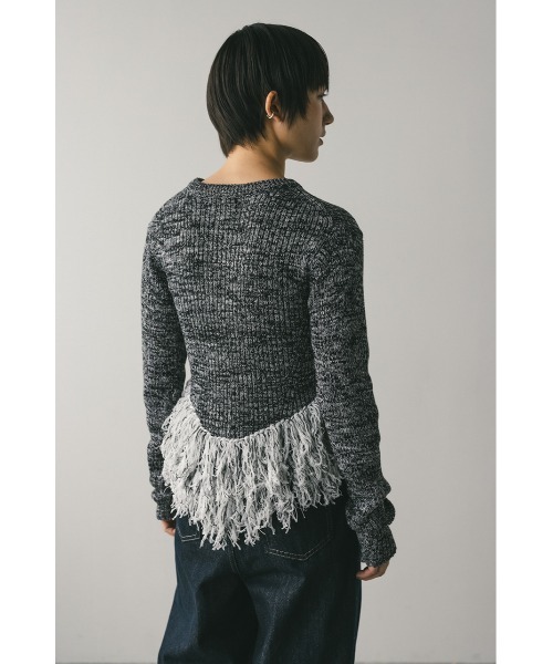 STYLEMIXER（スタイルミキサー）の「チュールフリンジペプラムニット（ニット/セーター・レディース・ブラック系その他/グレー/アイボリー・FREE）」の19枚目の写真