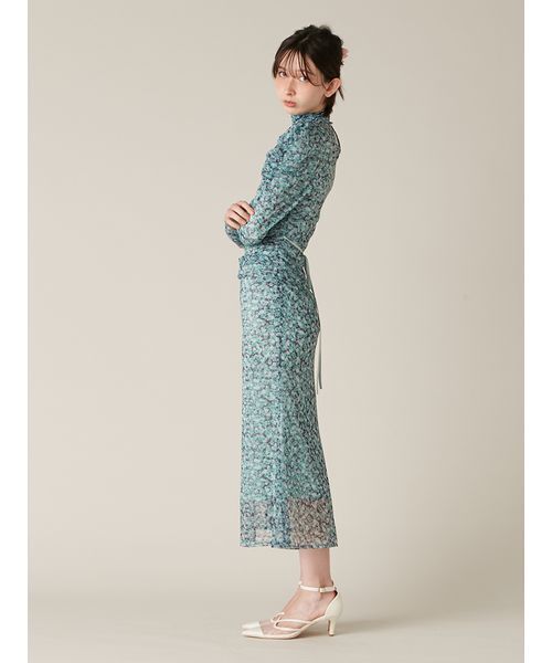 LILY BROWN(リリーブラウン)の「カッティングチュールプリントワンピース(ワンピース・レディース・ベージュ/グリーン/ラベンダー・F)」の9枚目の写真