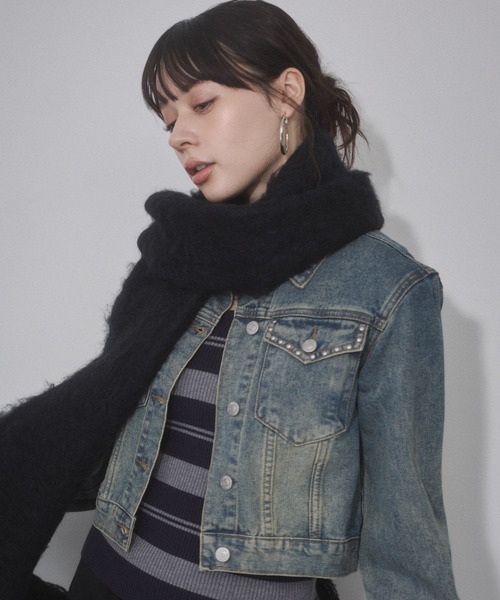 ENVYM（アンビー）の「マルチボーダーVネックタイトニット（ニット/セーター・レディース・ブラウン/ホワイト/グレー・FREE）」の12枚目の写真