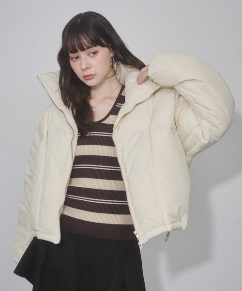 ENVYM（アンビー）の「マルチボーダーVネックタイトニット（ニット/セーター・レディース・ブラウン/ホワイト/グレー・FREE）」の22枚目の写真