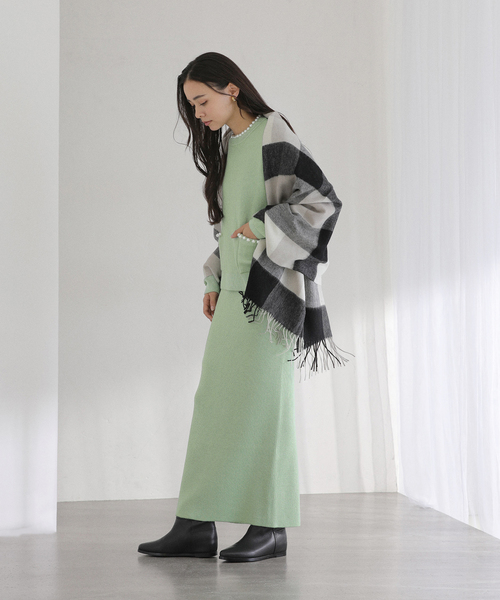 La TOTALITE（ラトータリテ）の「TWEEDMILL/ツイードミル ウール チェックストール 70*190cm（ストール/ショール・レディース・ブラウン/ブラック・FREE）」の4枚目の写真