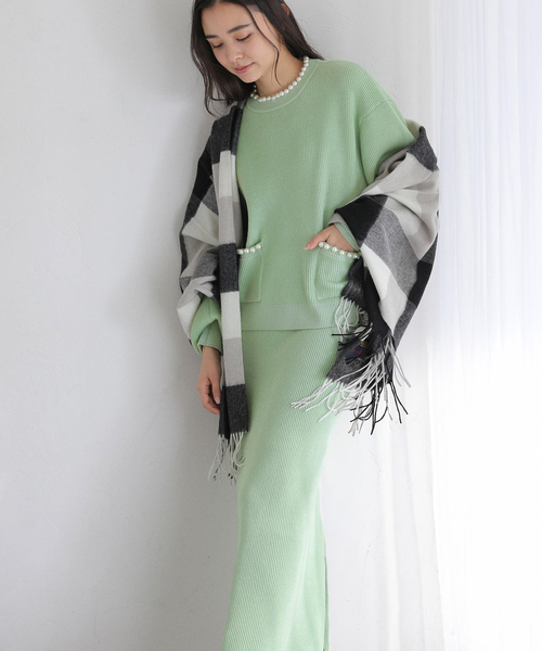 La TOTALITE（ラトータリテ）の「TWEEDMILL/ツイードミル ウール チェックストール 70*190cm（ストール/ショール・レディース・ブラウン/ブラック・FREE）」の6枚目の写真