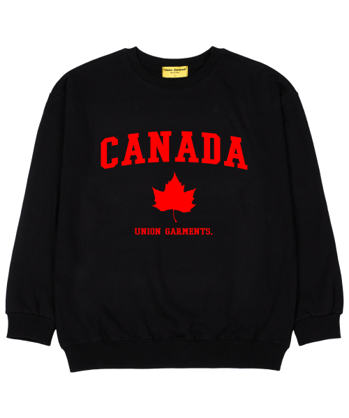 Union Garments(ユニオンガーメンツ)の「カナダ 裏毛 オーバーサイズ スウェットシャツ ブラック(スウェット・レディース・その他・MEDIUM/LARGE/X-LARGE/XX-LARGE)」の1枚目の写真