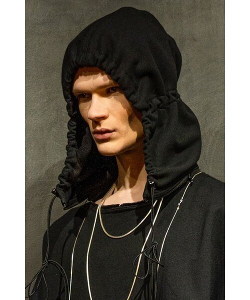 ASPARAGUS(アスパラガス)の「Neckline Zipper Hoodie-BK(パーカー・メンズ・その他・SMALL/MEDIUM/LARGE/X-SMALL)」の3枚目の写真