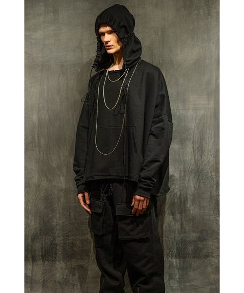 ASPARAGUS(アスパラガス)の「Neckline Zipper Hoodie-BK(パーカー・メンズ・その他・SMALL/MEDIUM/LARGE/X-SMALL)」の4枚目の写真