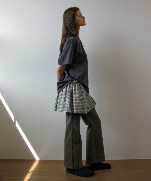 NAATS（ナツ）の「Check layered skirt, black（スカート・レディース・その他・FREE）」の2枚目の写真