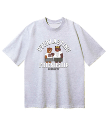 フレンドシップオーバーサイズ半袖Tシャツ[ライトグレー]