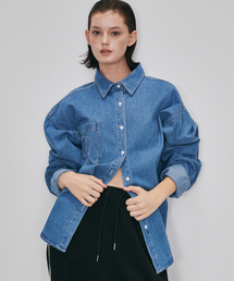 DEARMYDEER（ディアマイディア）の「ディアDRオーバーサイズデニムシャツ（ミディアムブルー）（シャツ/ブラウス）」