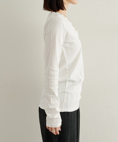 Omekashi(オメカシ)の「針抜きロングTシャツ(Tシャツ/カットソー・レディース・オフホワイト/ブラック/ライトグレー・FREE)」の16枚目の写真