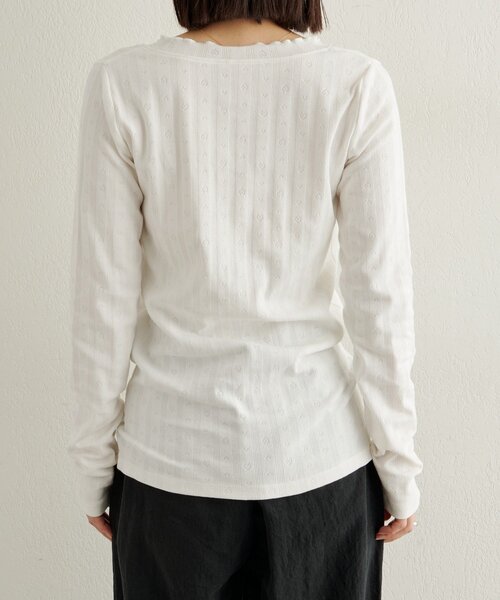 Omekashi(オメカシ)の「針抜きロングTシャツ(Tシャツ/カットソー・レディース・オフホワイト/ブラック/ライトグレー・FREE)」の17枚目の写真