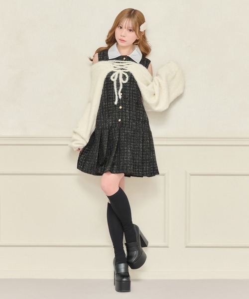 apres jour（アプレジュール）の「2WAYショートボレロ（カーディガン/ボレロ・レディース・ブラック/オフホワイト・フリー/X-LARGE）」の17枚目の写真