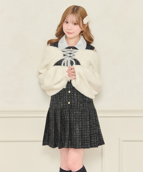 apres jour（アプレジュール）の「2WAYショートボレロ（カーディガン/ボレロ・レディース・ブラック/オフホワイト・フリー/X-LARGE）」の11枚目の写真