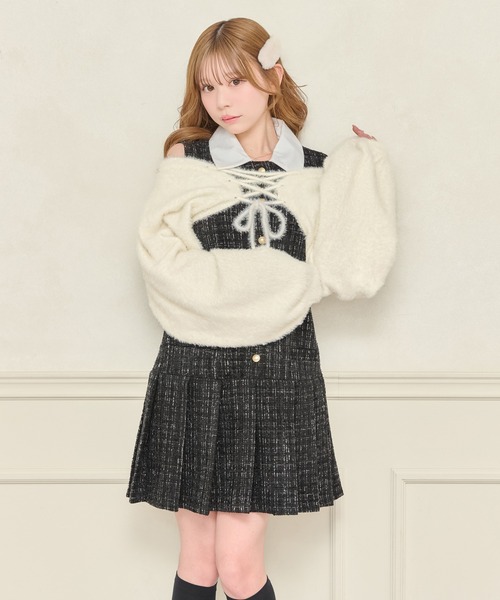 apres jour（アプレジュール）の「2WAYショートボレロ（カーディガン/ボレロ・レディース・ブラック/オフホワイト・フリー/X-LARGE）」の12枚目の写真