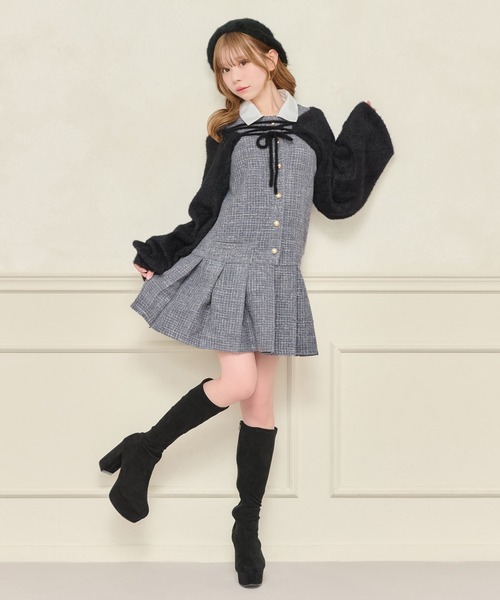 apres jour（アプレジュール）の「2WAYショートボレロ（カーディガン/ボレロ・レディース・ブラック/オフホワイト・フリー/X-LARGE）」の6枚目の写真