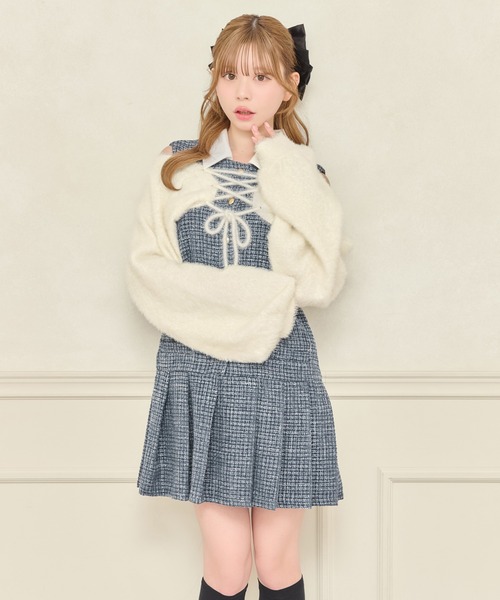 apres jour（アプレジュール）の「2WAYショートボレロ（カーディガン/ボレロ・レディース・ブラック/オフホワイト・フリー/X-LARGE）」の21枚目の写真