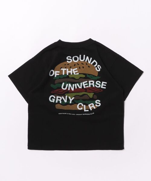 GROOVY COLORS（グルービーカラーズ）の「HAMBURGER Tee（Tシャツ/カットソー・キッズ・ブラック・115/125）」の2枚目の写真
