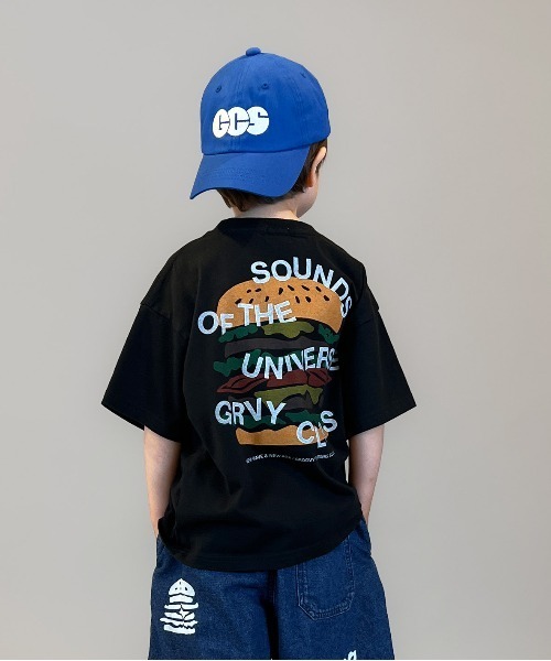 GROOVY COLORS（グルービーカラーズ）の「HAMBURGER Tee（Tシャツ/カットソー・キッズ・ブラック・115/125）」の5枚目の写真