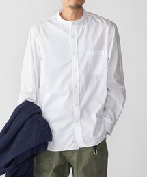 SHIPS: 〈MADE IN JAPAN〉バンドカラー ブロード シャツ ロングスリーブ