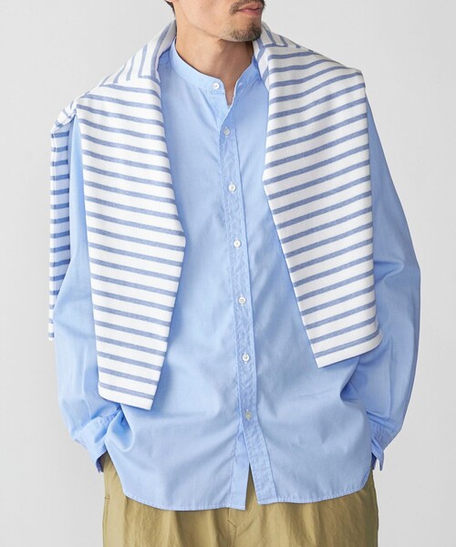 SHIPS（シップス）の「SHIPS: バンドカラー ブロード シャツ ロングスリーブ（シャツ/ブラウス・メンズ・ライトブルー/ロイヤルブルー/ブルー系/イエロー/ホワイト/ピンク・SMALL/MEDIUM/LARGE/X-LARGE）」の3枚目の写真