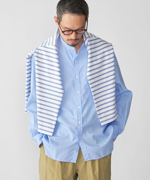 SHIPS（シップス）の「SHIPS: バンドカラー ブロード シャツ ロングスリーブ（シャツ/ブラウス・メンズ・ライトブルー/ロイヤルブルー/ブルー系/イエロー/ホワイト/ピンク・SMALL/MEDIUM/LARGE/X-LARGE）」の20枚目の写真