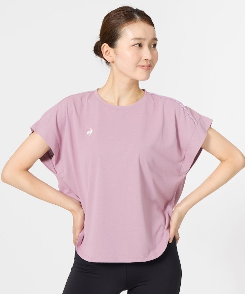 le coq sportif(ルコックスポルティフ)の「汗染み軽減フレンチスリーブシャツ(Tシャツ/カットソー・レディース・ブルー/ピンク/ホワイト/ブラック・XL/L/M)」の4枚目の写真