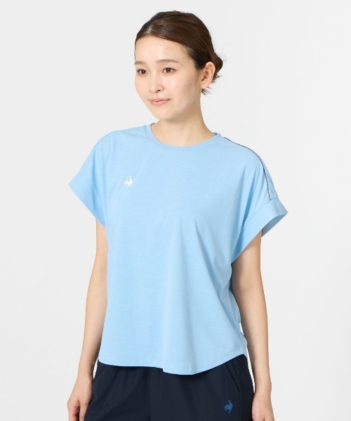 le coq sportif(ルコックスポルティフ)の「汗染み軽減フレンチスリーブシャツ(Tシャツ/カットソー・レディース・ブルー/ピンク/ホワイト/ブラック・XL/L/M)」の3枚目の写真
