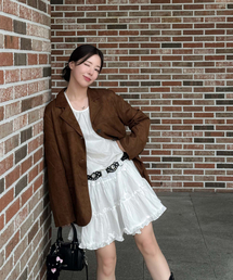 ROIDESROIS（ロワデロワ）の「カラーポイントスエードボタンアップジャケット (ブラウン)（ライダースジャケット）」