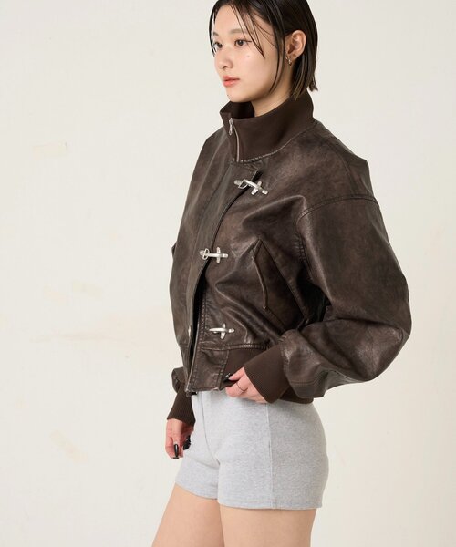 WHO'S WHO gallery(フーズフーギャラリー)の「FIREMAN SHORT BLOUSON(LEATHER/DENIM)(ブルゾン・レディース・ブラック/サックスブルー/ホワイト・FREE)」の14枚目の写真
