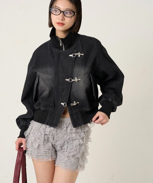 WHO'S WHO gallery(フーズフーギャラリー)の「FIREMAN SHORT BLOUSON(LEATHER/DENIM)(ブルゾン・レディース・ブラック/サックスブルー/ホワイト・FREE)」の18枚目の写真