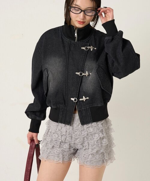WHO'S WHO gallery(フーズフーギャラリー)の「FIREMAN SHORT BLOUSON(LEATHER/DENIM)(ブルゾン・レディース・ブラック/サックスブルー/ホワイト・FREE)」の19枚目の写真