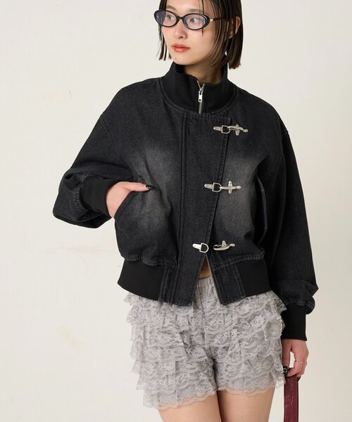 WHO'S WHO gallery(フーズフーギャラリー)の「FIREMAN SHORT BLOUSON(LEATHER/DENIM)(ブルゾン・レディース・ブラック/サックスブルー/ホワイト・FREE)」の20枚目の写真