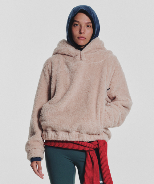 MENASOO(ミナス)の「Pogme Fleece String Hoodie_Beige(パーカー・レディース・Beige・F)」の4枚目の写真