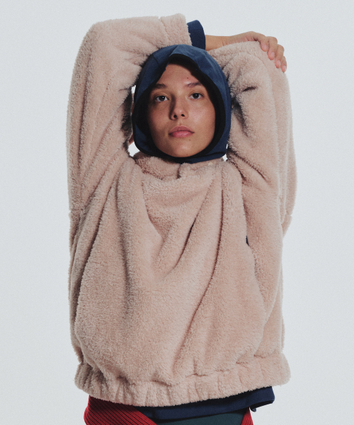 MENASOO(ミナス)の「Pogme Fleece String Hoodie_Beige(パーカー・レディース・Beige・F)」の6枚目の写真