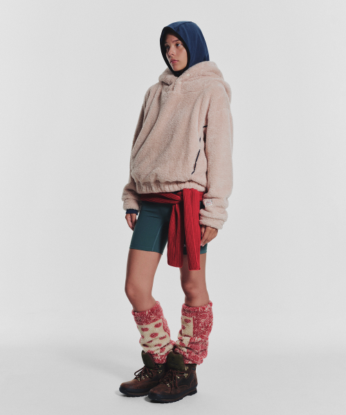 MENASOO(ミナス)の「Pogme Fleece String Hoodie_Beige(パーカー・レディース・Beige・F)」の9枚目の写真