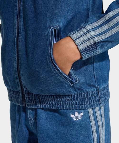 adidas（アディダス）の「adidas/アディダス ORI  FIREBIRD ADICOLOR トレフォイルロゴ デニムジャケット 2026年春夏（デニムジャケット・キッズ・ブルー・140/150/160）」の5枚目の写真