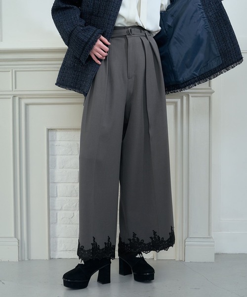 CEREMONY SET UP対応】レースワイドパンツ(HARE)（スラックス）｜HARE