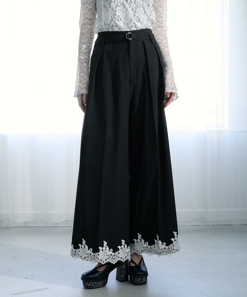 HARE（ハレ）の「【CEREMONY SET UP対応】レースワイドパンツ(HARE)（スラックス・レディース・グレー/ブラック・FREE）」の14枚目の写真