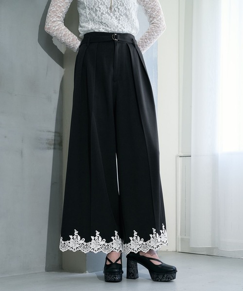HARE（ハレ）の「【CEREMONY SET UP対応】レースワイドパンツ(HARE)（スラックス・レディース・グレー/ブラック・FREE）」の17枚目の写真