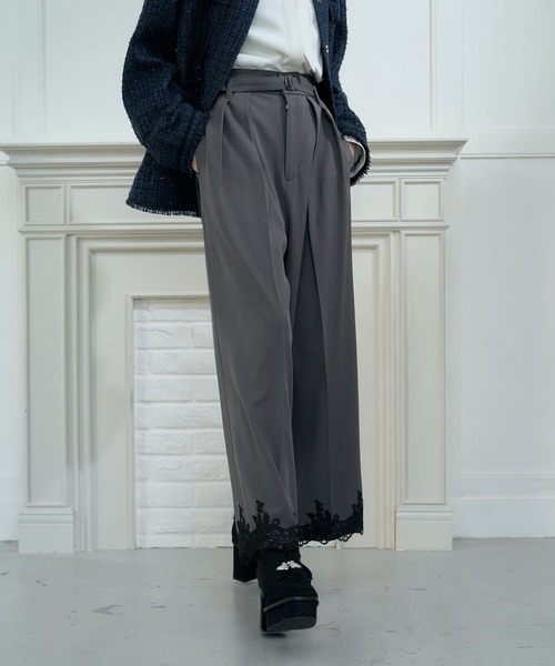 HARE（ハレ）の「【CEREMONY SET UP対応】レースワイドパンツ(HARE)（スラックス・レディース・グレー/ブラック・FREE）」の20枚目の写真