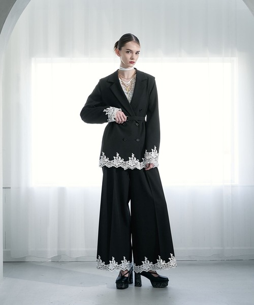 CEREMONY SET UP対応】レースワイドパンツ(HARE)（スラックス）｜HARE