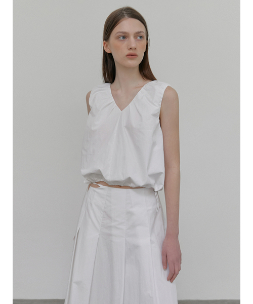ETMON(エトモン)の「Strap Pleats Midi Skirt, White(スカート・レディース・その他・S/M)」の3枚目の写真