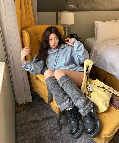 Bb' BENETTON(ビーフラットベネトン)の「ビッグビビ ニットフード (Sky Blue)(パーカー・レディース・その他・ONE SIZE)」の11枚目の写真