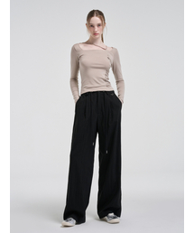 ETMON（エトモン）の「String Pintuck Nylon Pants, Black（スラックス）」
