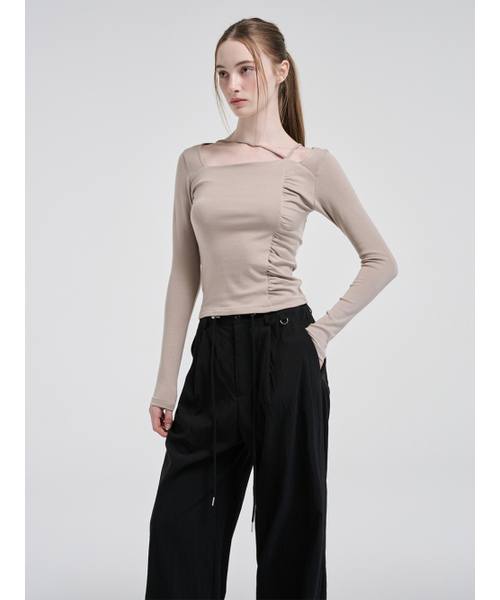 ETMON(エトモン)の「String Pintuck Nylon Pants, Black(スラックス・レディース・その他・FREE)」の4枚目の写真