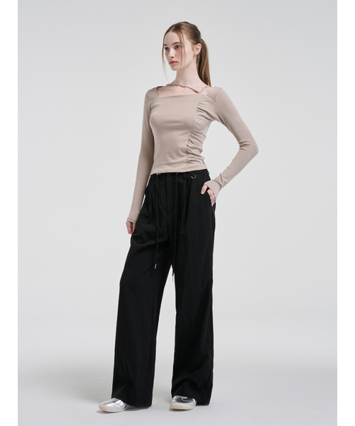 ETMON(エトモン)の「String Pintuck Nylon Pants, Black(スラックス・レディース・その他・FREE)」の5枚目の写真