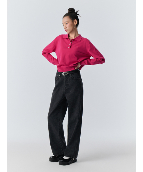 Bb' BENETTON(ビーフラットベネトン)の「デニムストレートパンツ(ブラック)(デニムパンツ・レディース・その他・S/M)」の2枚目の写真